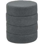 HOMCOM Tabouret Rond en Peluche avec Cadre en Métal, Capacité 120kg, Φ40x45H cm, Gris Foncé