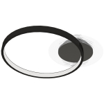 HOMCOM Lampă de tavan LED Modernă de 40W cu 2 Inele și Lumină Reglabilă, Negru