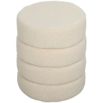HOMCOM Tabouret rond en teddy-fleece avec cadre en métal, capacité 120 kg, Φ40x45H cm, Beige