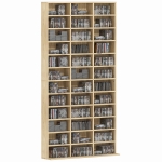 HOMCOM Organizzatore per CD e DVD, biblioteca scaffale archiviazione 1116 CD/528 DVD, 36 scomparti e ripiani regolabili, rovere