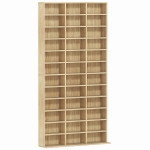 HOMCOM Rangements pour CD et DVD, étagère rangement 1116 CD/528 DVD, 36 compartiments et étagères réglables, chêne