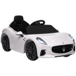 AIYAPLAY Voiture électrique pour enfants sous licence Maserati Gran Turismo Folgore, 12V avec télécommande, de 3 à 5 ans, blanc