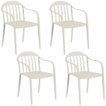 Outsunny Set 4 Sedie da Giardino Impilabili in PP con Schienale Alto e Braccioli, 57x54x78 cm, Grigio Chiaro
