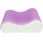 HOMCOM TPE Memory Foam Pillow for Pain Relief, Neck Pillow, 2S Slow-Rebound, 2 Height Design for Side Back Stomach Sleeper, Fits Standard King Queen Beds, Purple