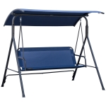 Outsunny Rede de Jardim 3 Lugares com Cobertura Ajustável Tecido Oxford e Aço Azul Escuro