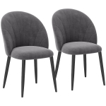 HOMCOM Conjunto de 2 Cadeiras de Sala de Jantar Cadeira de Cozinha Veludo Pés de Metal Cinza 52x54x79 cm