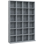 HOMCOM Móvel de Armazenamento Multimídia 480 CD/ 312 DVD Biblioteca em Madeira com Prateleiras Ajustáveis 89x130,5 cm Cinza