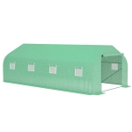 Outsunny Invernadero Tipo Caseta de Jardín o Terraza 6x3x2 m para Cultivo de Plantas y Semillas Color Verde