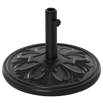Outsunny Pied de parasol rond base de lestage Ø 48 x 34H cm ciment HDPE motif fleurs de lys poids net 13 Kg noir