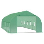 Outsunny Serra da Giardino a Tunnel 8x3x2m in PE e Acciaio con Porta Avvolgibile e Finestre, Verde