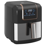 HOMCOM 6.5L Single Basket Air Fryer, 80-200°C Temperature, Black and Gold Tone