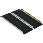 HOMCOM Rampa para Sillas de Ruedas Plegable de Aleación de Aluminio 91 cm con Adhesivos Reflectantes Carga 272 kg Negro