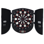 HOMCOM  Electronic Dartboard Set 26 Games and 185 Variations with 6 Darts and Cabinet to Stroage Multi-Game Option Ready-to-Play