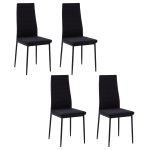 HOMCOM Conjunto de 4 Cadeiras de Sala de Jantar Estofadas em Linho com Pernas em Metal Cadeiras Modernas para Cozinha Quarto Suporta até 120 kg 41x50x97 cm Preto