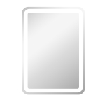HOMCOM Miroir de salle de bain rectangulaire LED fonction anti-buée luminosité réglable fonction mémoire 70 x 50 cm argent