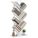 HOMCOM Libreria a Forma di Albero con 7 Ripiani e Sistema Anti-ribaltamento per Soggiorno Camera da Letto 50x24x109 cm Bianco