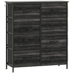 HOMCOM Chest of Eight Fabric Drawers - Black