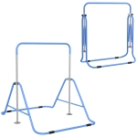 HOMCOM Kids Gymnastic Bar, with Adjustable Height, Foldable Horizontal Bars - Blue
