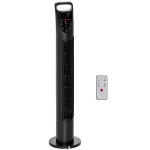HOMCOM Ventilador de Torre con Control Remoto con 3 Velocidades y Modos de Función con Temporizador de 7,5h Ø18x78,5cm Negro