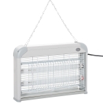 Outsunny Lámpara Anti-mosquitos Lámpara Mata Insectos Eléctrico Luz Ultravioleta 20W con 2 Tubos Área de Acción 60m² Interiores Exteriores 39x7,5x26,5 cm Blanco