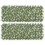 Outsunny Vedação Artificial em Rolo 2x1 m 2 Peças de Vedação de Privacidade de Jardim Extensível com Proteção UV Verde