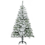HOMCOM Árbol de Navidad Artificial 150 cm con Nieve Ignífugo con 358 Ramas Decoración Navideña para Interiores Verde