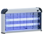 Outsunny Lámpara Antimosquitos Eléctrico 30W Mata Mosquitos Eléctrico con Luz UV Efecto 60 m² 48,5x8,5x26,5 cm Plata