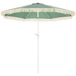 Outsunny Ombrellone da Giardino a Manovella Inclinabile e Palo a 2 Sezioni, Poliestere e Metallo, 2.6x2.4 m, Verde
