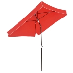 Outsunny Parasol de jardin Parasol droit inclinable rectangulaire métal polyester haute densité 2L x 2l x 2,6H m rouge