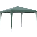 Outsunny Carpa Desmontable 3x3 m Cenador Pabellón de Jardín con 4 Orificios de Drenaje y Marco de Acero para Terraza Patio Verde