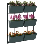 Outsunny Jardiniera de perete pe 3 nivele cu 6 ghivece pentru int
