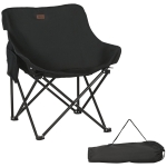 Outsunny Camping Chair, Lightweight Folding Chair with Carrying Bag and Storage Pocket, Perfect for Festivals, Fishing, Beach and Hiking, Black