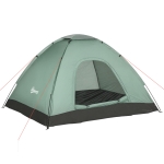 Outsunny Tenda da Campeggio 2 Posti con Porta a Cerniera, Zanzariera e Sacca di Trasporto, 206x185x120cm, Verde