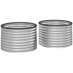 Outsunny Lot de 2 jardinières surélevées kit de jardinière ronde surélevée fonds ouverts acier galvanisé 90 x 90 x 56 cm argent