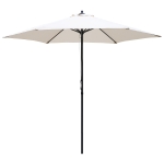 Outsunny 2.8m Garden Parasol Umbrella, Round Outdoor Market Table Umbrella Sun Shade Canopy, Off-White