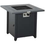 Outsunny 71 x 71cm 40000 BTU Gas Firepit Table - Black/Dark Grey