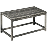 Outsunny Outdoor Coffee Table Side Table with Rectangular Shape Frame for Patio, Balcony, Mixed Grey