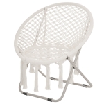 Outsunny Loveuse fauteuil rond de jardin fauteuil lune papasan pliable grand confort macramé coton polyester beige