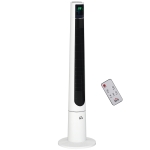 HOMCOM Ventilator Turn cu 3 Moduri și 3 Viteze cu Cronometru 12h, Ventilator de Podea ABS cu Telecomandă, Ø32x118.2 cm, Alb