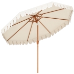 Outsunny Umbrelă de Grădină cu Deschidere cu Manivelă, Fald Dublu şi Înclinabil, 2.7x2.4 m, Alb Crem
