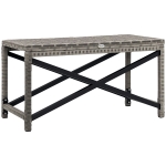 Outsunny Outdoor Coffee Table Side Table with X-Shape Frame for Patio, Balcony, Mixed Grey