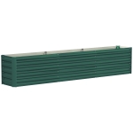 Outsunny Carré potager potager surélevé en acier galvanisé barres de soutien et plaques d'angle fond ouvert 240 x 40 x 45 cm vert