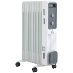 HOMCOM 2000W Oil Filled Radiator, 9 Fin, Portable Electric Heater with 3 Heat Settings, Safety Cut-Off and Wheels, White
