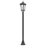 Outsunny Candeeiro Solar de Jardim Candeeiro com Painel Solar Liga e Desliga Automaticamente para Exterior Pátio 15x15x127 cm Preto
