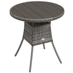 Outsunny 70cm Four-Person Wood-Effect Rattan Table - Grey