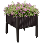 Outsunny 26L Garden Raised Bed Elevated Patio Flower Plant Planter Box PP Vegetables Planting Container, Brown