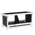 PawHut Ponedero para Gallinas de Madera Caja Nido para 2 Gallinas con 2 Departamentos y Techo Asfáltico Gris