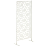 Outsunny Biombo de 3 Peças Separador de Ambiente com Desenho em Flocos de Neve Biombo para Exterior  92x45x198 cm Branco