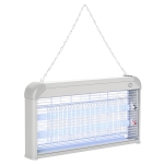 Outsunny Lámpara Antimosquitos Eléctrico 30W Mata Mosquitos Eléctrico con Luz UV Efecto 60 m² 48,5x8,5x26,5 cm Gris