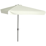 Outsunny Ombrellone Semicircolare per Parete da Terrazza e Giardino con Manovella, 2.5x2.3m, Crema